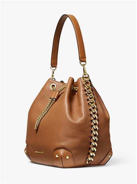 michael kors alanis large handbag|Alanis Large Pebbled Leather Bucket Bag .